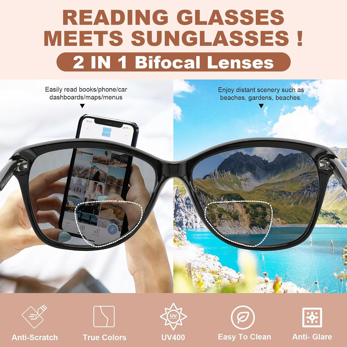 Aurora Bifocal Reading Sunglasses