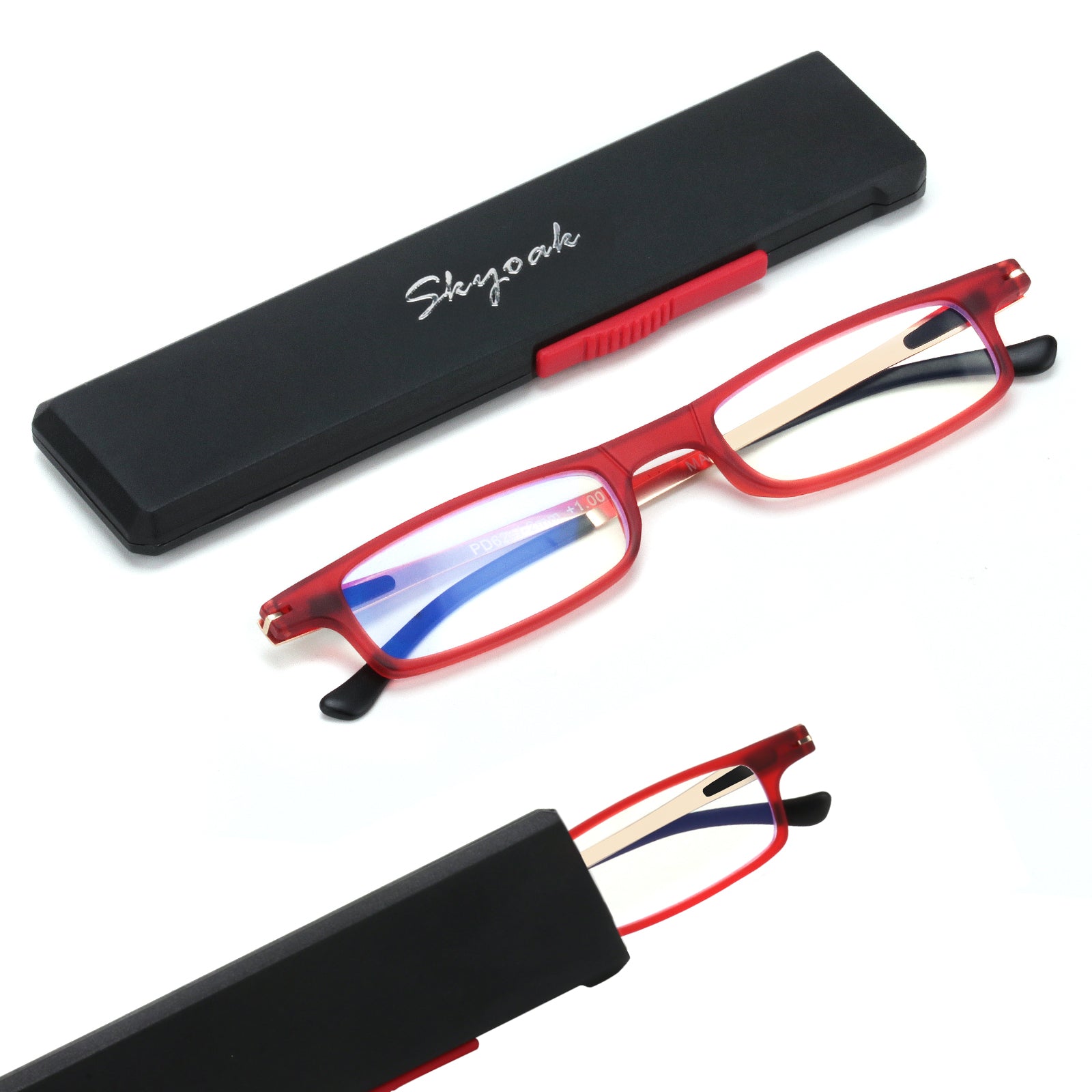 Alexander Folding Reader anti-blue lens red glasses skyoak 5309