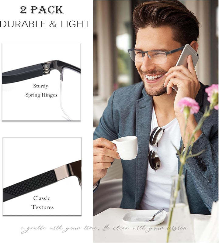 B5301 bifocal reading glasses men 2 pack