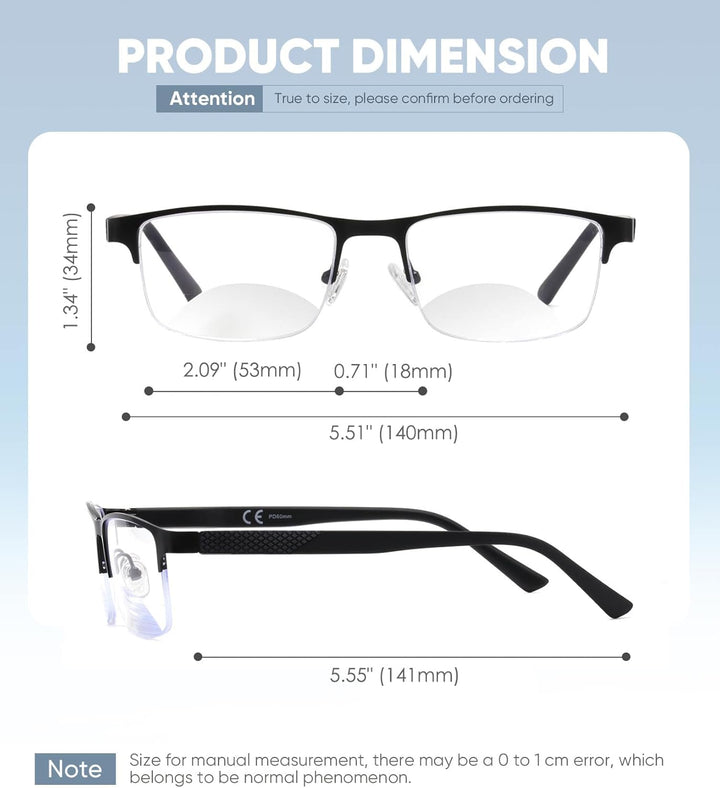 B5301 bifocal reading glasses men frame