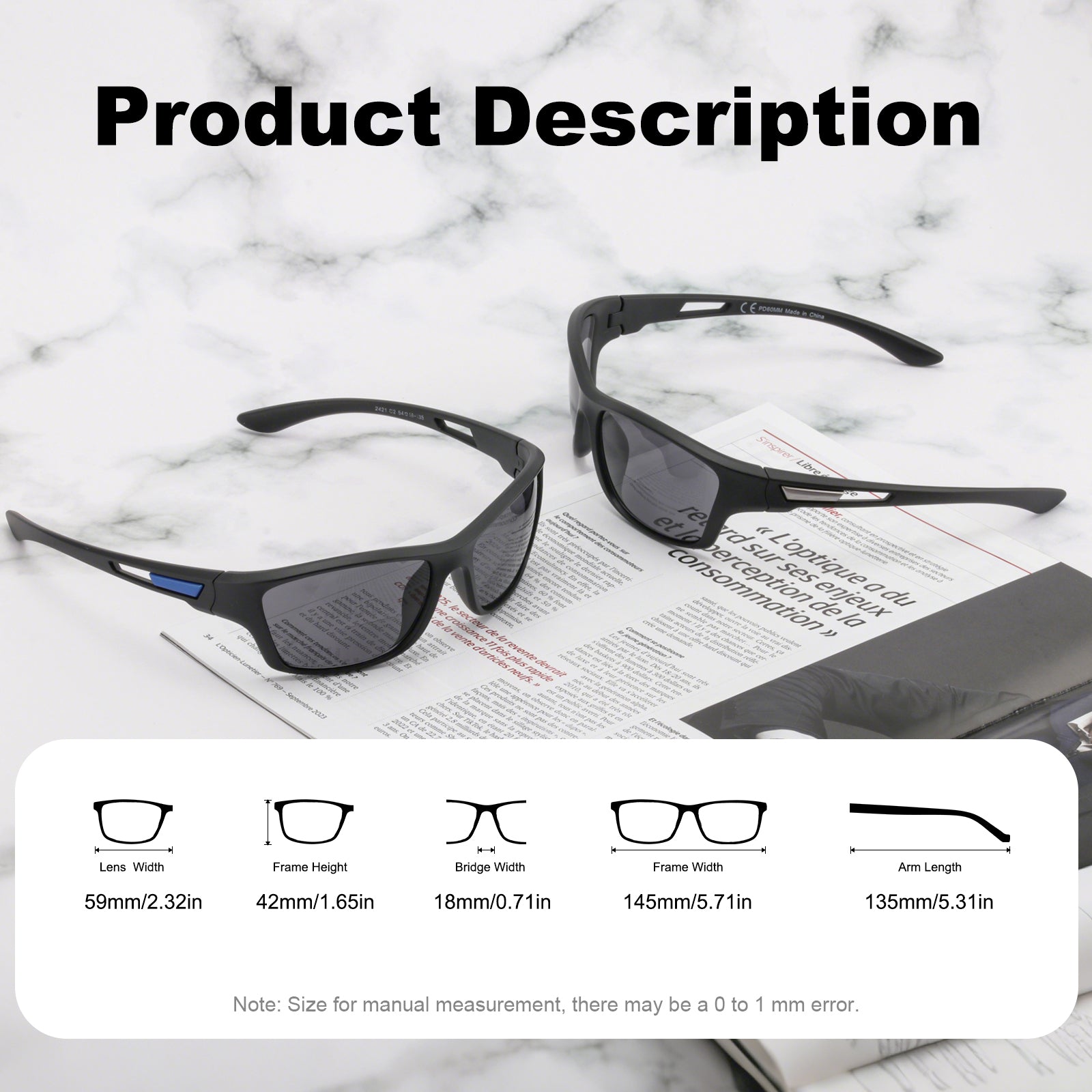 Bifocal reading sunglasses men 2 pack driving cycling 2421
