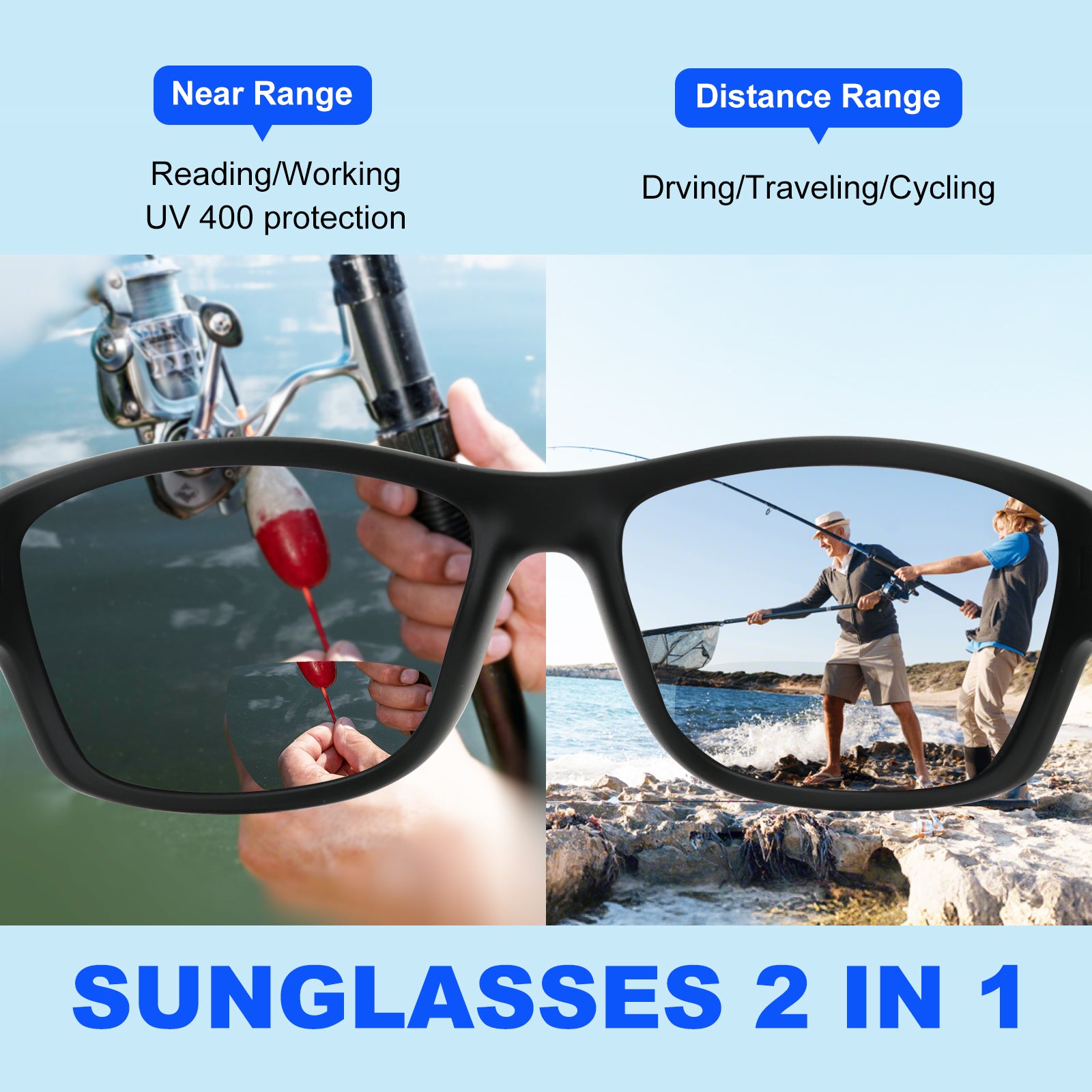 Bifocal reading sunglasses driving cycling 2421