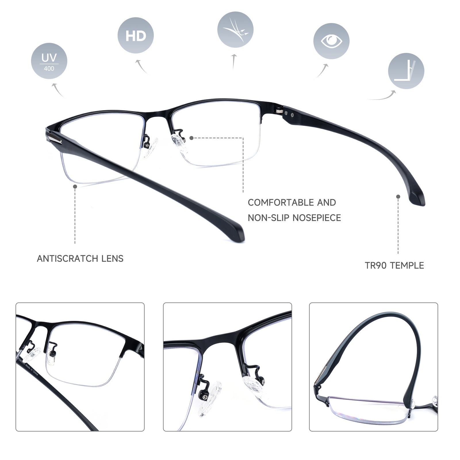 Blue Light Blocking Anti UV/Eye Strain Computer Readers 5402