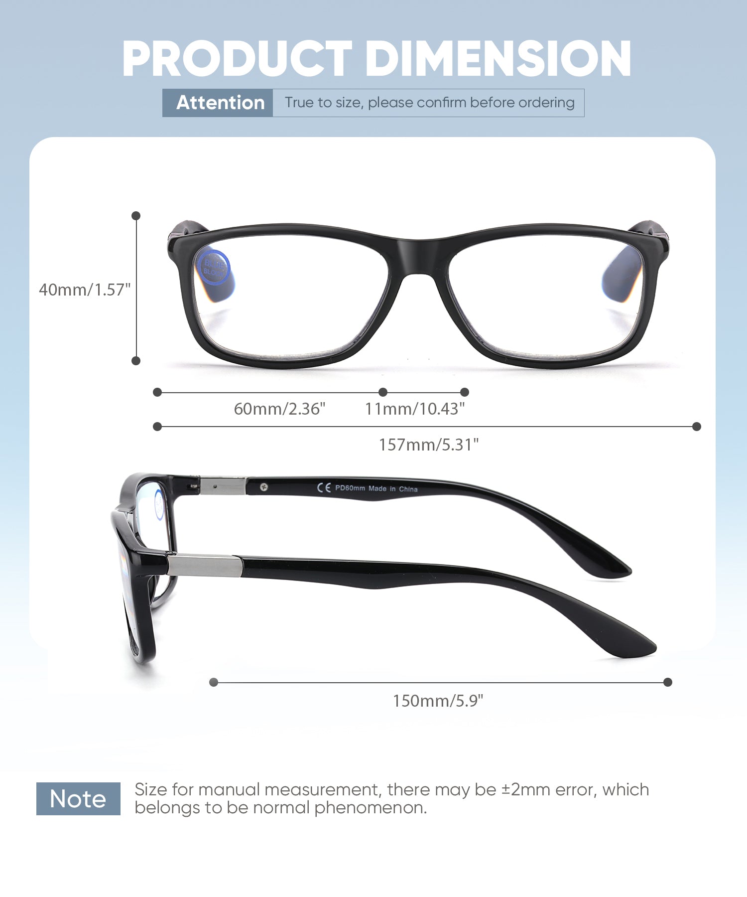 Blue Light Blocking Reading Glasses 2408