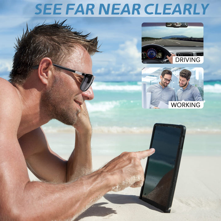 Matt Photochromic Bifocal Reader UV400 driving working skyoak 2213