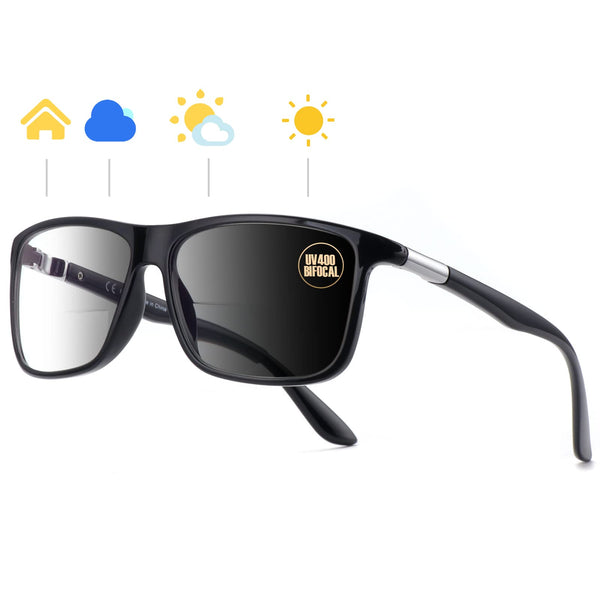 Matt Photochromic Bifocal Reader UV400 frame skyoak 2213