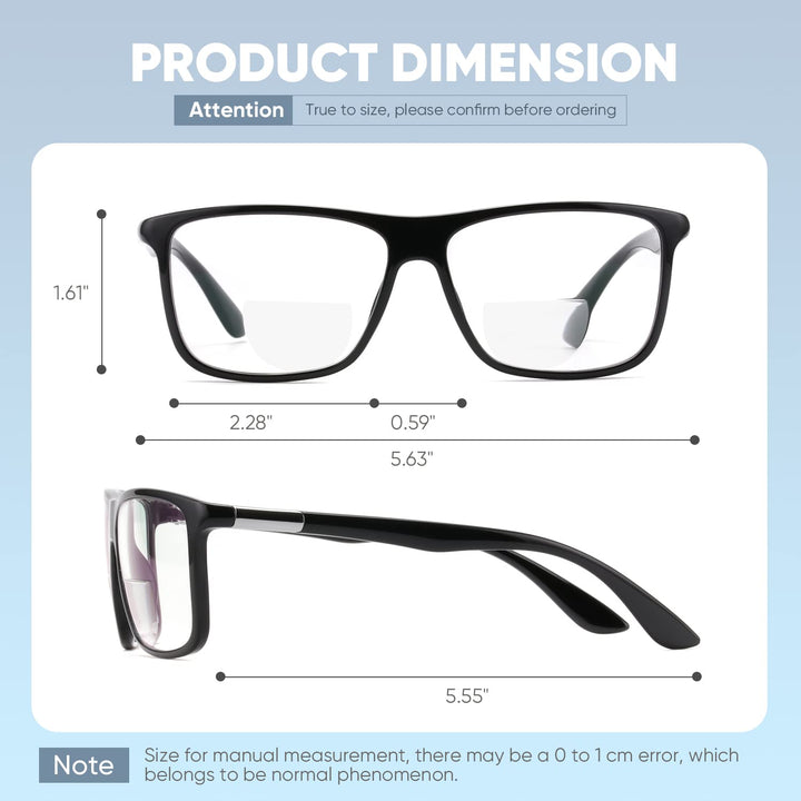 Matt Photochromic Bifocal Reader UV400 sunglasses driving black frame indoor outdoor skyoak 2213