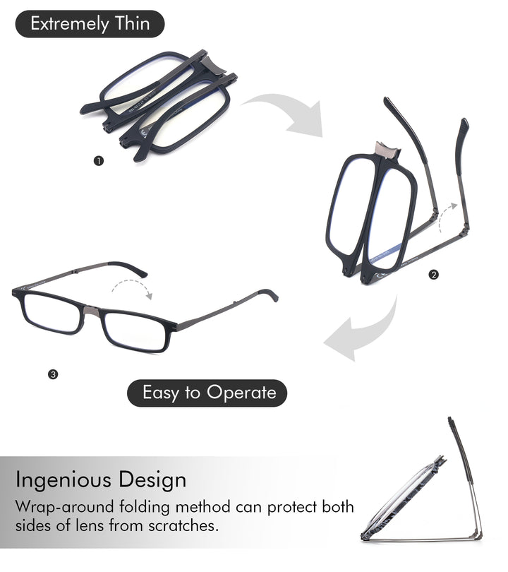 Metal Case Reading Glasses black 2216