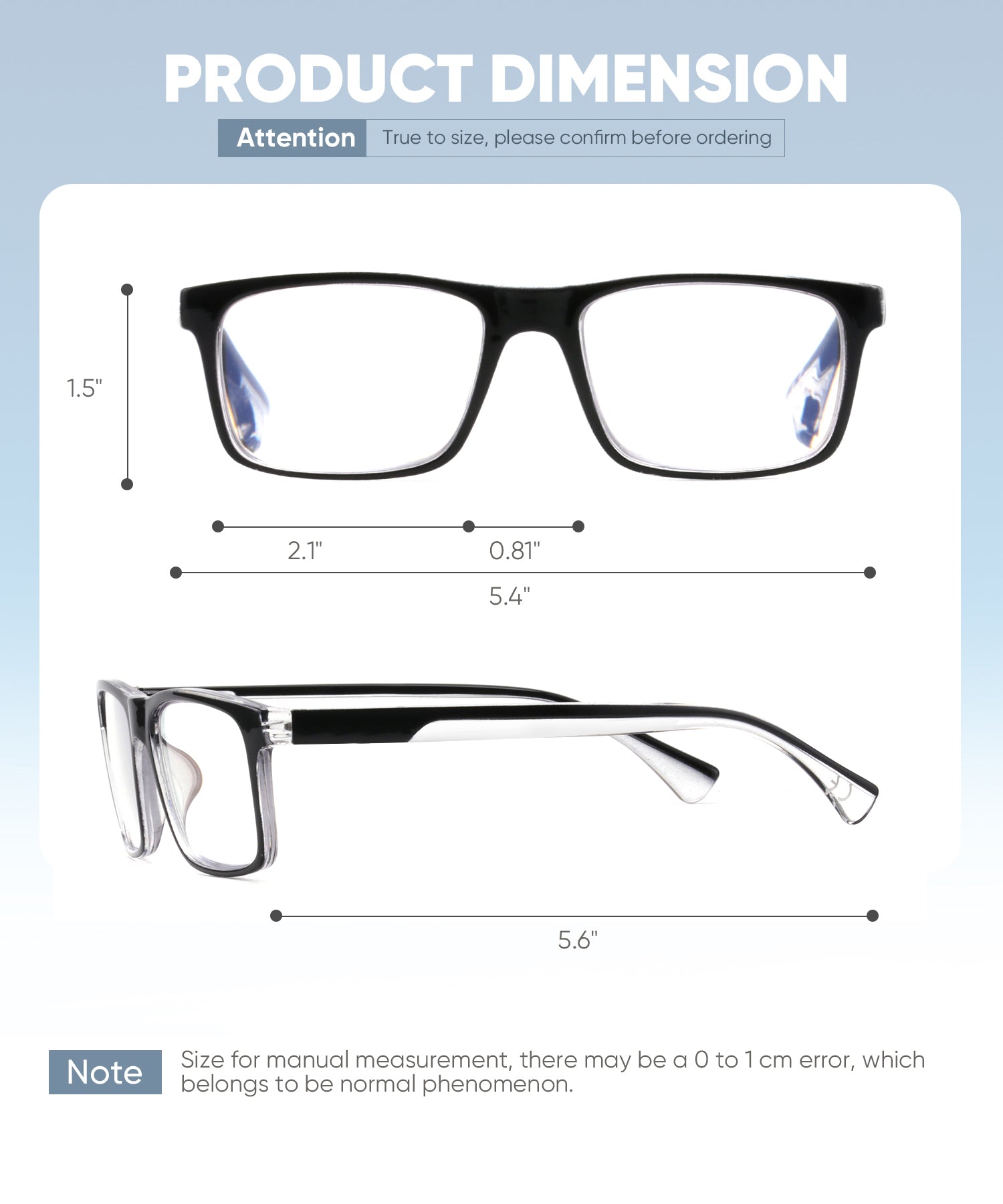 Multifocus Progressive Reading Glasses black near range 2304