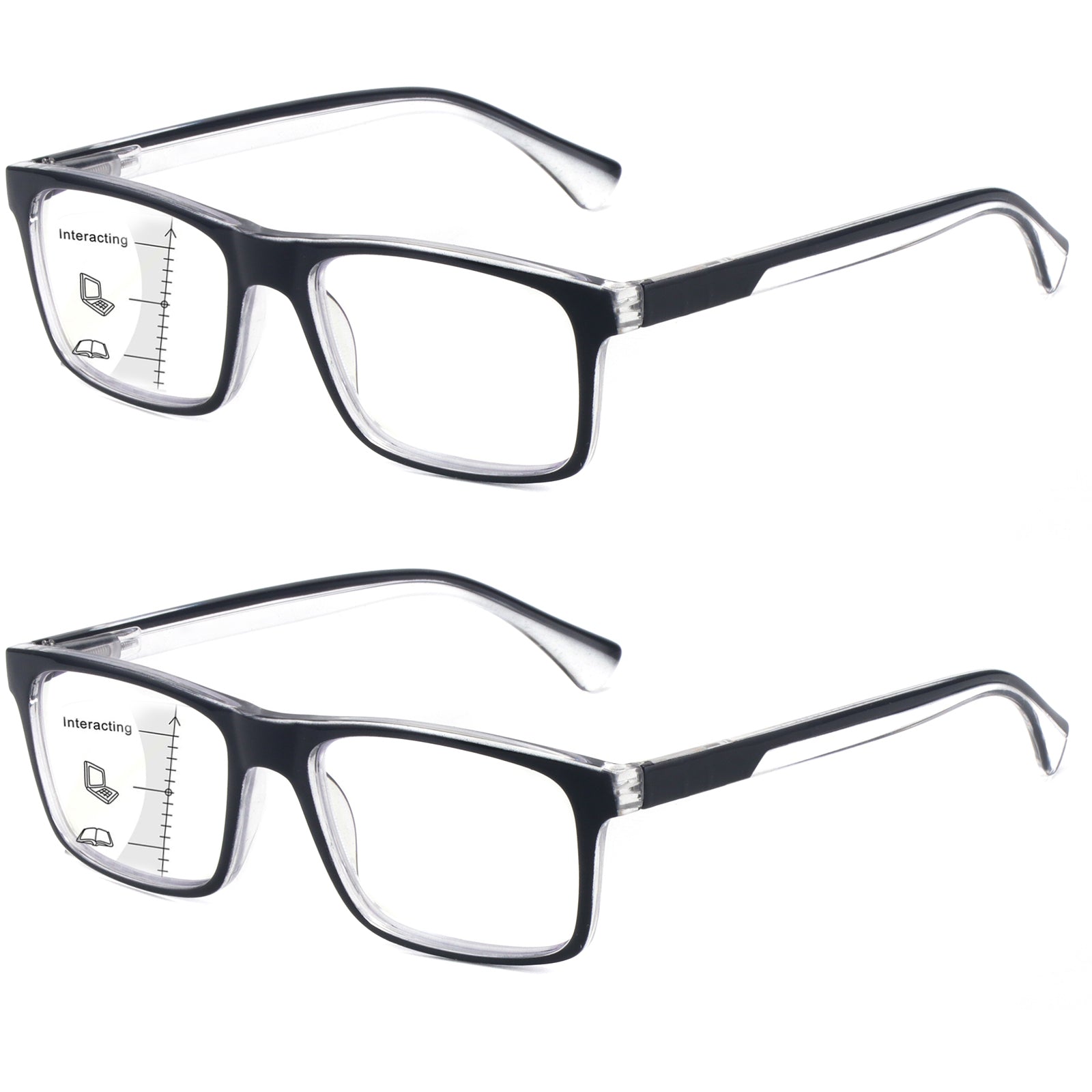 Multifocus Progressive Reading Glasses black frame near range 2304
