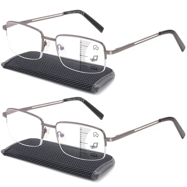 Premium 2-Pack Progressive Reading Glasses for Men 5207