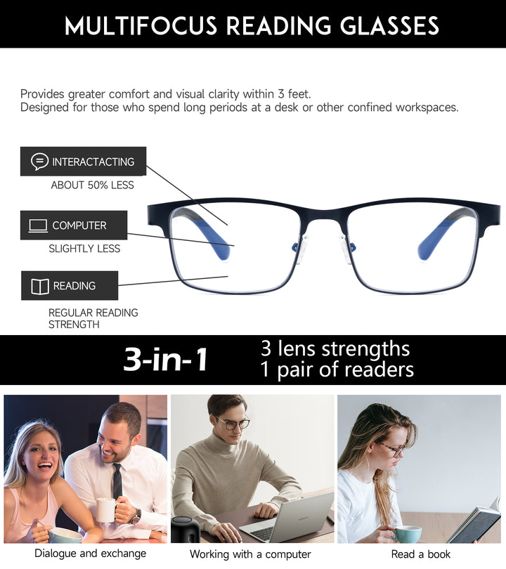 Progressive Multifocus Reading Glasses 2404