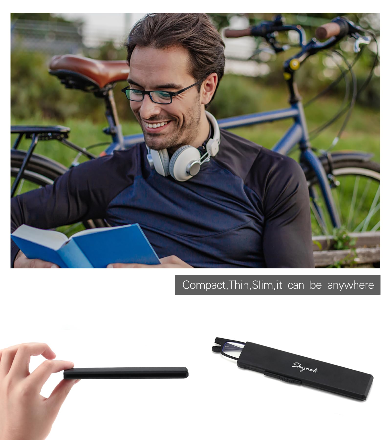 folding reader blue light blocking 2 pack black skyoak
