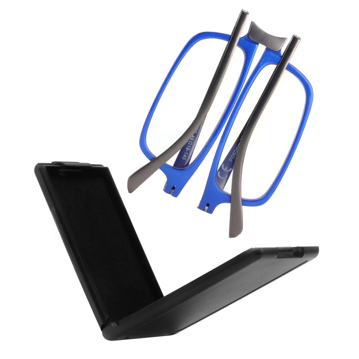 folding reading glasses blue for women men 2204