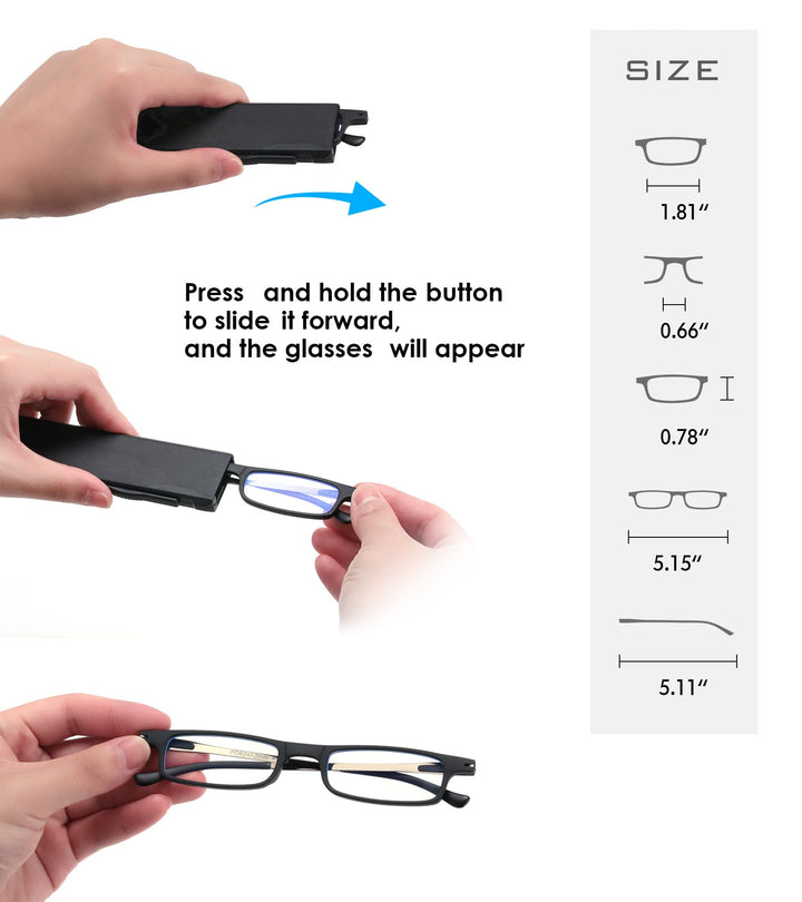 lightweight folding reading glasses black 2 pack skyoak 5309