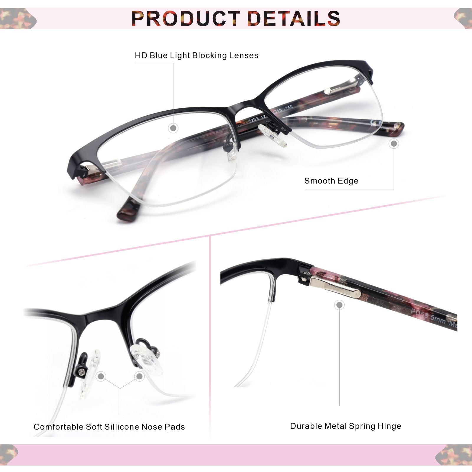 progressive reading glasses for women black 5203