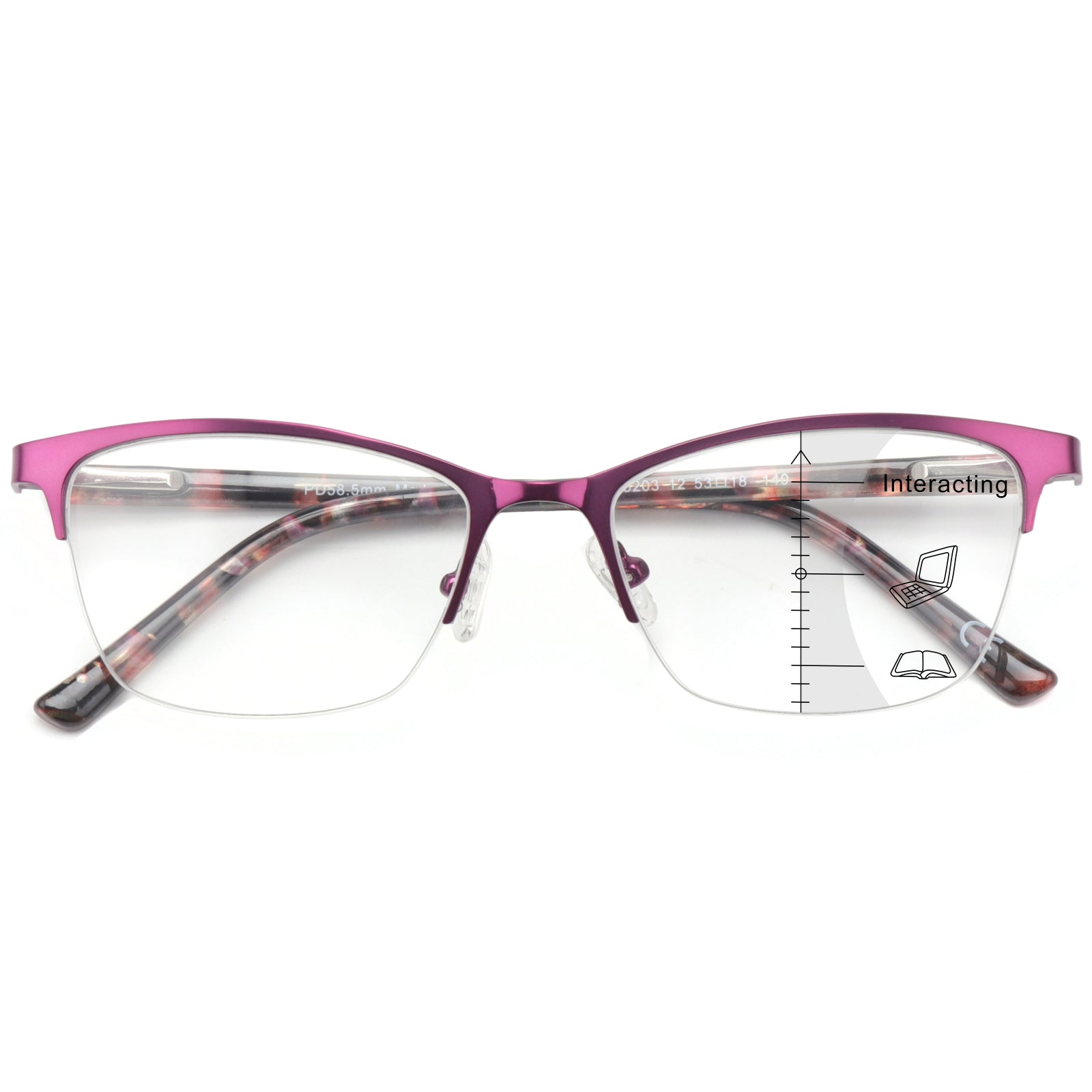 progressive reading glasses for women purple 5203