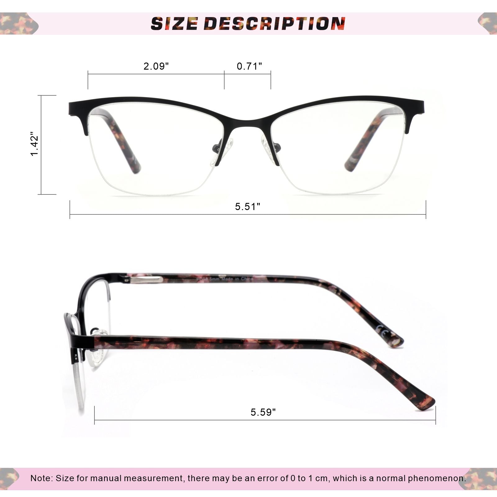 progressive reading glasses women multifocal interacting black 5203