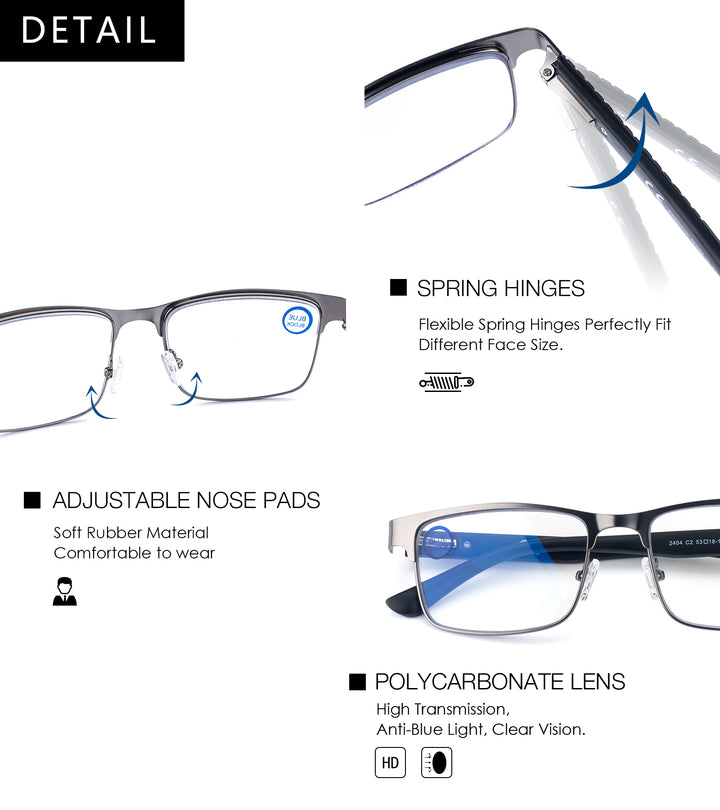 spring hinges reading glasses 2404