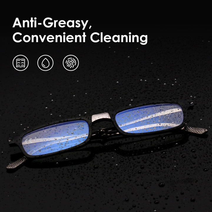 folding reading glasses black for men convenient cleaning 2204