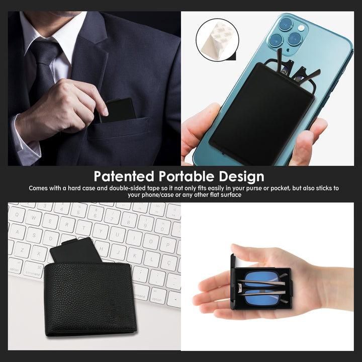 folding reading glasses black for men in your purse or pocket 2204